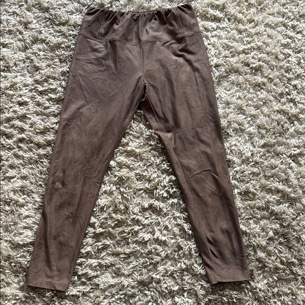 Brown Suede Leggings